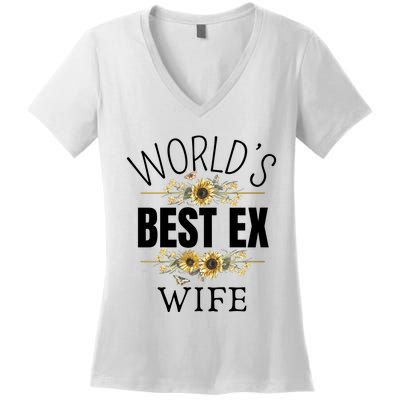 WorldS Best Ex Wife Sarcastic Divorcee Sayings Women's V-Neck T-Shirt