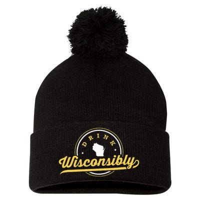 Wisconsin Beer Enthusiast Drinking Culture Pom Pom 12in Knit Beanie