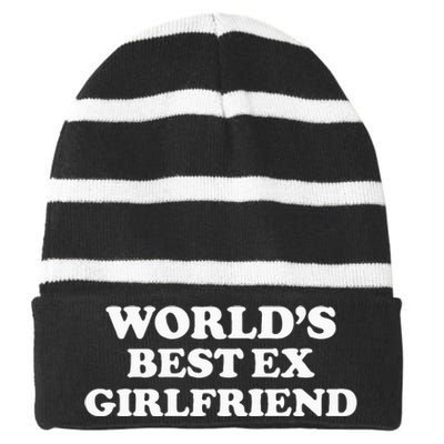 World’S Best Ex Girlfriend Striped Beanie with Solid Band