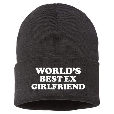 World’s Best Ex Girlfriend Funny Sarcasm Sustainable Knit Beanie