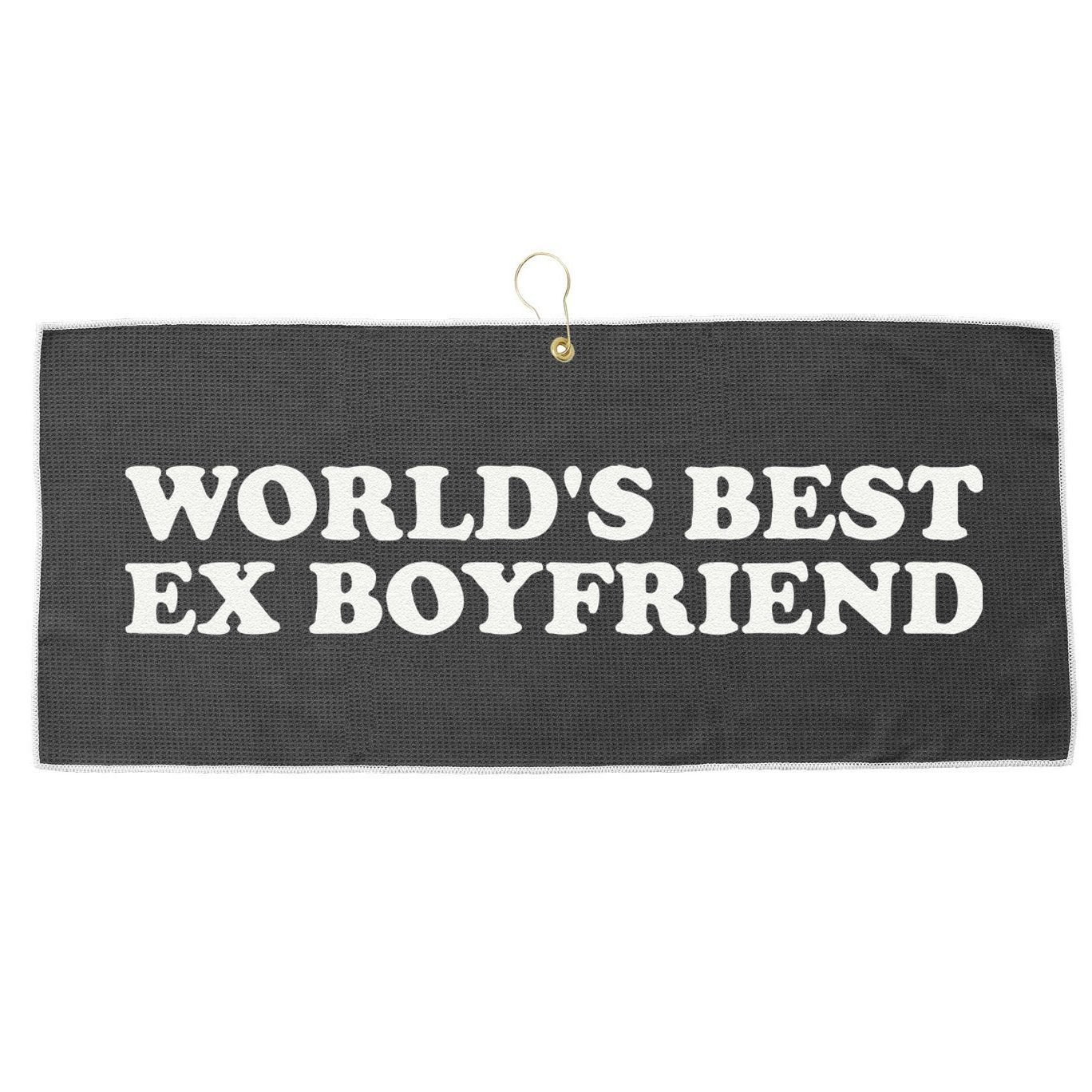 WorldS Best Ex Boyfriend Funny Exboyfriend Large Microfiber Waffle Golf Towel