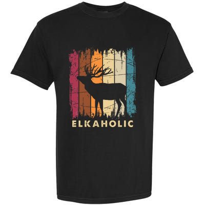 Wildlife Buck Elk Hunting Hunter Deer Silhouette Elkaholic Garment-Dyed Heavyweight T-Shirt