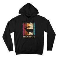 Wildlife Buck Elk Hunting Hunter Deer Silhouette Elkaholic Hoodie