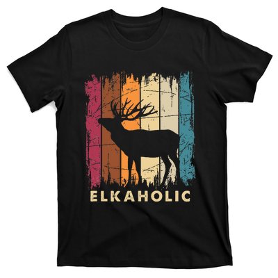 Wildlife Buck Elk Hunting Hunter Deer Silhouette Elkaholic T-Shirt