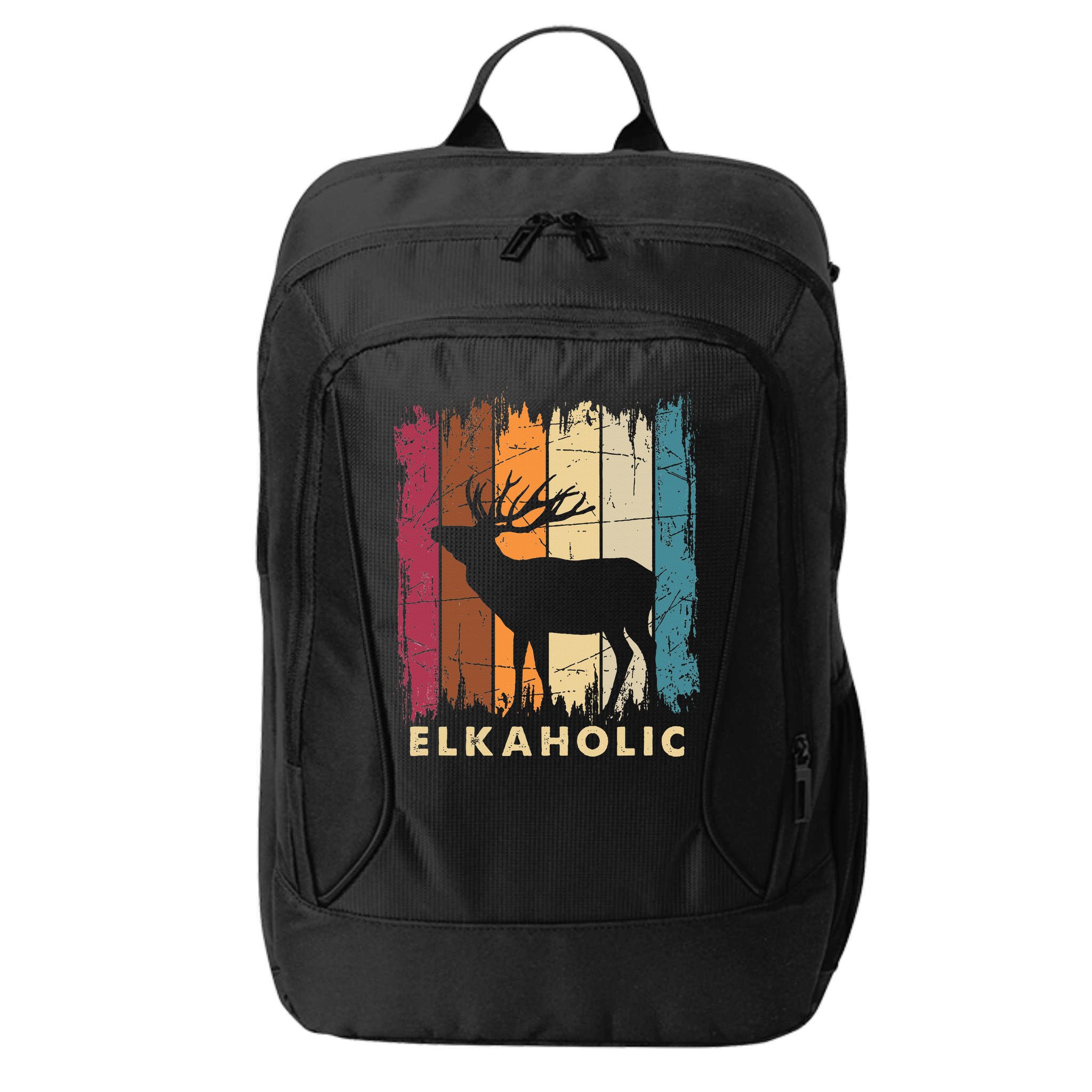 Wildlife Buck Elk Hunting Hunter Deer Silhouette Elkaholic City Backpack