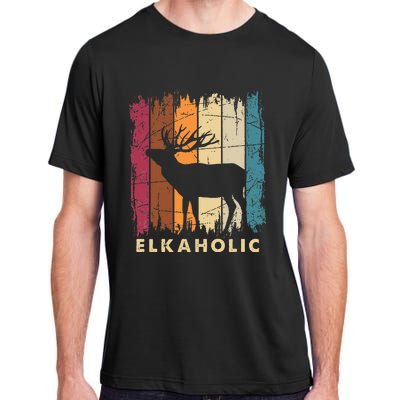 Wildlife Buck Elk Hunting Hunter Deer Silhouette Elkaholic Adult ChromaSoft Performance T-Shirt