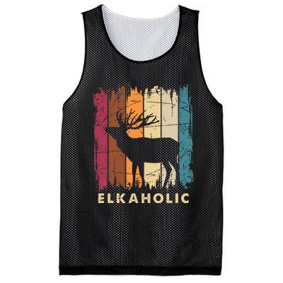 Wildlife Buck Elk Hunting Hunter Deer Silhouette Elkaholic Mesh Reversible Basketball Jersey Tank