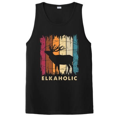 Wildlife Buck Elk Hunting Hunter Deer Silhouette Elkaholic PosiCharge Competitor Tank