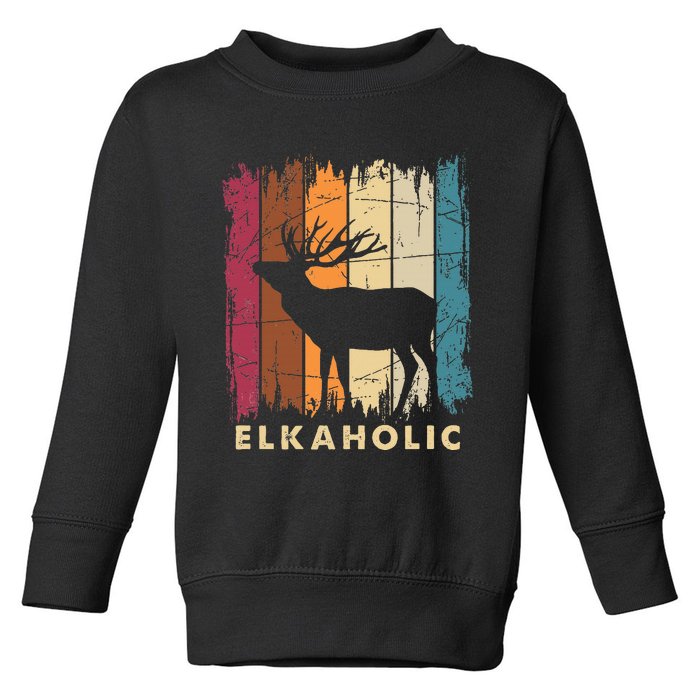 Wildlife Buck Elk Hunting Hunter Deer Silhouette Elkaholic Toddler Sweatshirt