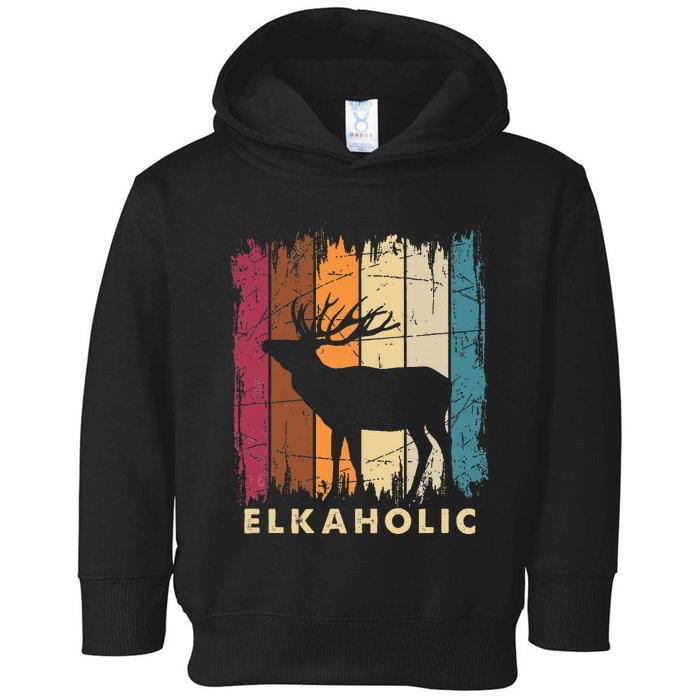 Wildlife Buck Elk Hunting Hunter Deer Silhouette Elkaholic Toddler Hoodie