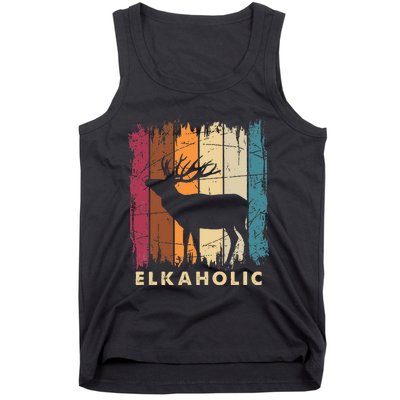 Wildlife Buck Elk Hunting Hunter Deer Silhouette Elkaholic Tank Top