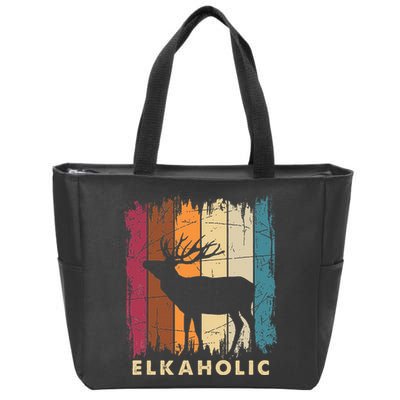 Wildlife Buck Elk Hunting Hunter Deer Silhouette Elkaholic Zip Tote Bag