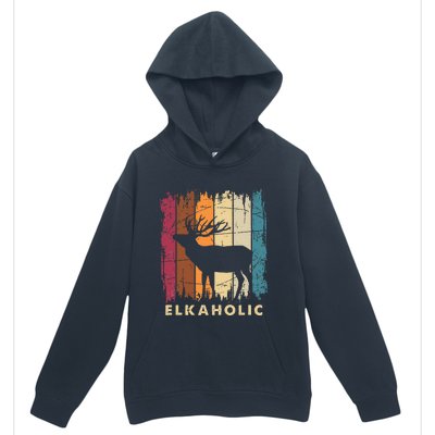 Wildlife Buck Elk Hunting Hunter Deer Silhouette Elkaholic Urban Pullover Hoodie