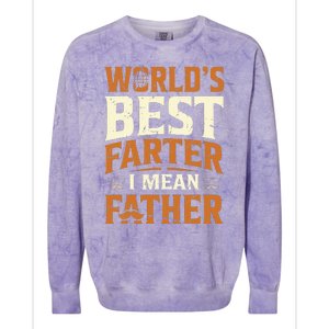 World's Best Farter I Mean Father Colorblast Crewneck Sweatshirt