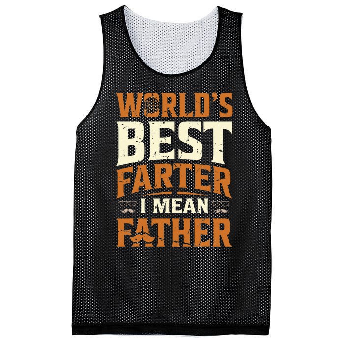 World's Best Farter I Mean Father Mesh Reversible Basketball Jersey Tank