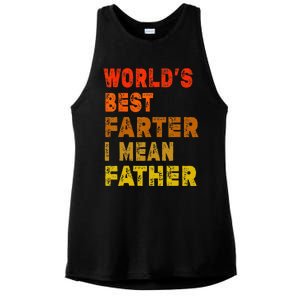 World's Best Farter I Mean Father Funny Quote Father's Day Ladies PosiCharge Tri-Blend Wicking Tank