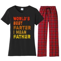 World's Best Farter I Mean Father Funny Quote Father's Day Women's Flannel Pajama Set