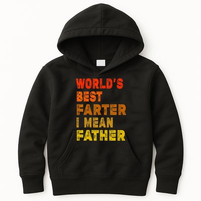 World's Best Farter I Mean Father Funny Quote Father's Day Kids Hoodie