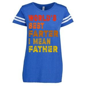 World's Best Farter I Mean Father Funny Quote Father's Day Enza Ladies Jersey Football T-Shirt