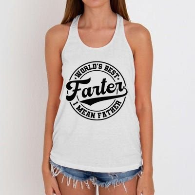 Worlds Best Farter I Mean Father Funny Fathers Day Dad Women's Knotted Racerback Tank