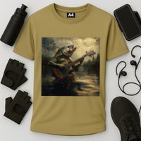 Weird Bass Fish Playing Bass Guitar Funny Cursed Meme Cooling Performance Crew T-Shirt