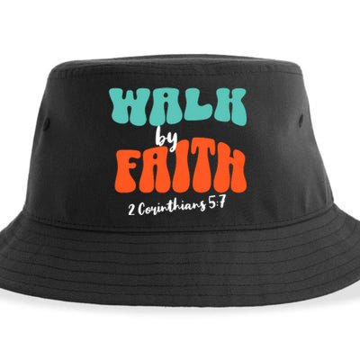 Walk By Faith 2 Corinthians 5:7 Christian Sustainable Bucket Hat