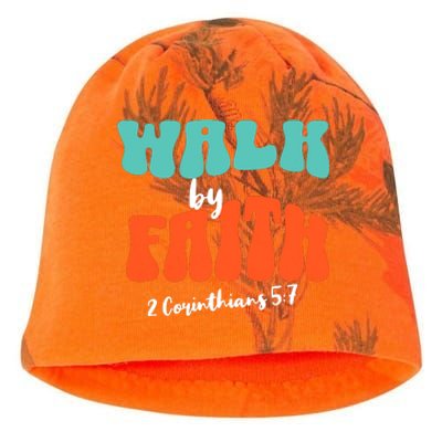 Walk By Faith 2 Corinthians 5:7 Christian Kati - Camo Knit Beanie