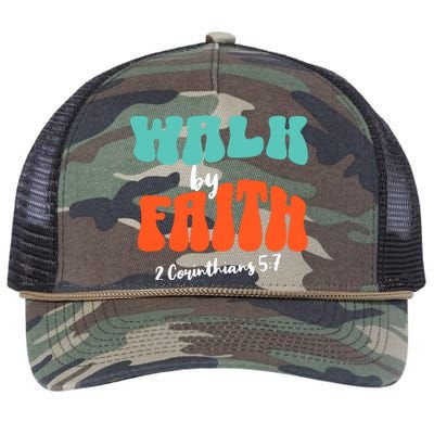 Walk By Faith 2 Corinthians 5:7 Christian Retro Rope Trucker Hat Cap