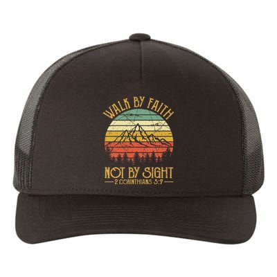 Walk By Faith Not By Sight T Bible Verse Gift Christian Yupoong Adult 5-Panel Trucker Hat