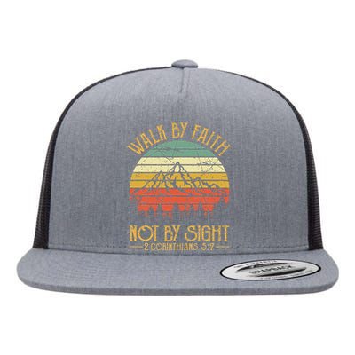 Walk By Faith Not By Sight T Bible Verse Gift Christian Flat Bill Trucker Hat