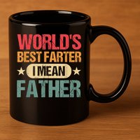 Worlds Best Farter I Mean Father Best Dad Ever Cool 11oz C Handle Ceramic Mug