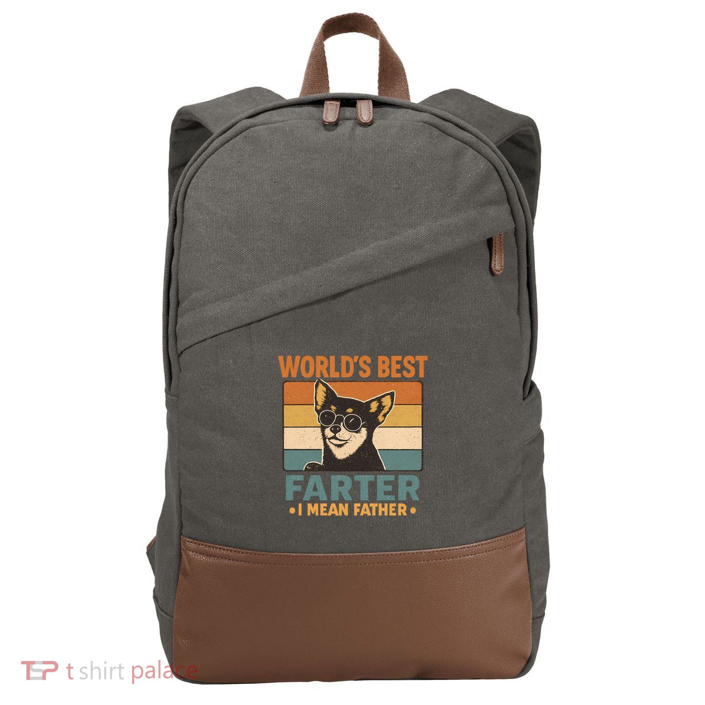 World's Best Farter I Mean Father Cotton Canvas Backpack