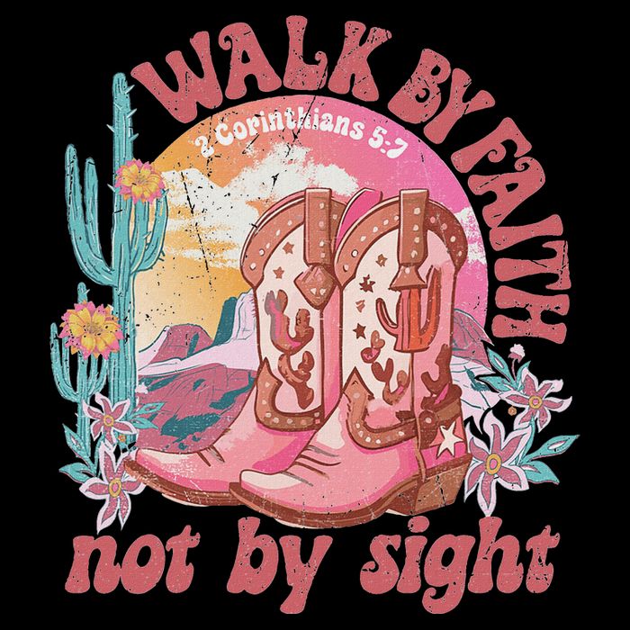 Walk By Faith Not By Sight Saying Bible Verse Cooling Performance Crew T-Shirt