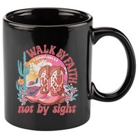 Walk By Faith Not By Sight Saying Bible Verse 11oz C Handle Ceramic Mug