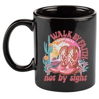 Walk By Faith Not By Sight Saying Bible Verse 11oz C Handle Ceramic Mug