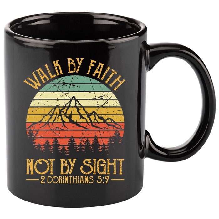 Walk By Faith Not By Sight T Bible Verse Gift Christian 11oz C Handle Ceramic Mug