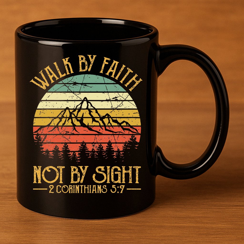 Walk By Faith Not By Sight T Bible Verse Gift Christian 11oz C Handle Ceramic Mug