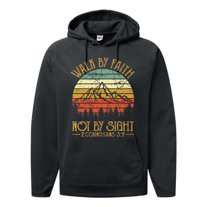 Walk By Faith Not By Sight Bible Verse Gift Christian Performance Fleece Hoodie