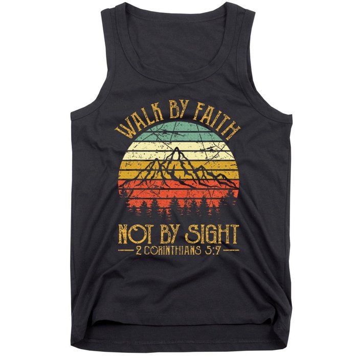 Walk By Faith Not By Sight Bible Verse Gift Christian Tank Top