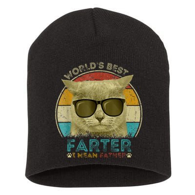 Worlds Best Farter I Mean Father Best Cat Dad Ever Short Acrylic Beanie