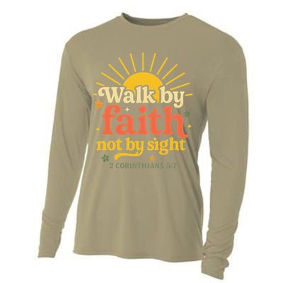 Walk By Faith Not By Sight Bible Quote 2 Corinthians 57 Cooling Performance Long Sleeve Crew