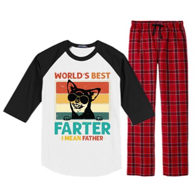 Worlds Best Farter I Mean Father Best Dad Ever Cool Dog Raglan Sleeve Pajama Set