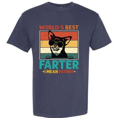 Worlds Best Farter I Mean Father Best Dad Ever Cool Dog Garment-Dyed Heavyweight T-Shirt