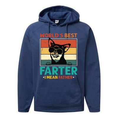 Worlds Best Farter I Mean Father Best Dad Ever Cool Dog Performance Fleece Hoodie