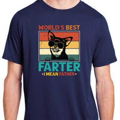 Worlds Best Farter I Mean Father Best Dad Ever Cool Dog Adult ChromaSoft Performance T-Shirt