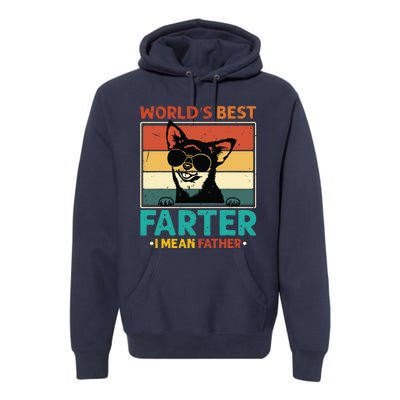 Worlds Best Farter I Mean Father Best Dad Ever Cool Dog Premium Hoodie