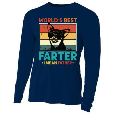 Worlds Best Farter I Mean Father Best Dad Ever Cool Dog Cooling Performance Long Sleeve Crew