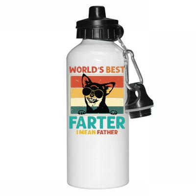 Worlds Best Farter I Mean Father Best Dad Ever Cool Dog Aluminum Water Bottle