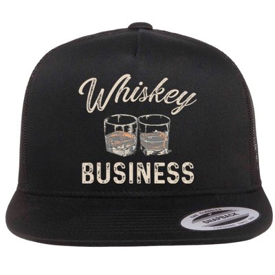 Whiskey Business Funny Vintage Shot Glasses Alcohol Drinking Flat Bill Trucker Hat