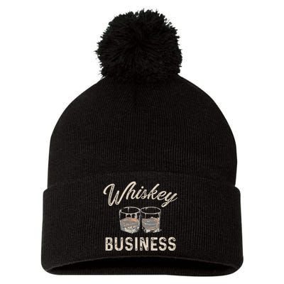 Whiskey Business Funny Vintage Shot Glasses Alcohol Drinking Pom Pom 12in Knit Beanie